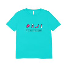 Load image into Gallery viewer, Fighting Pretty Logo Unisex T-Shirt (Teal)