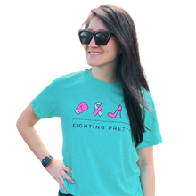Load image into Gallery viewer, Fighting Pretty Logo Unisex T-Shirt (Teal)