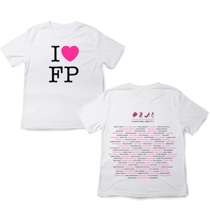 I Heart FP - 10th Anniversary T-Shirt with sponsored names on back of shirt