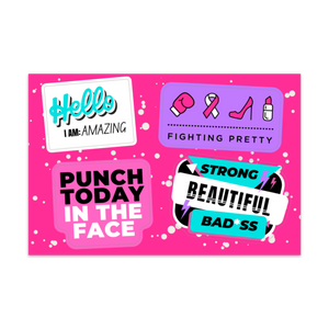 Sticker - "Fighting Pretty" - mixed script