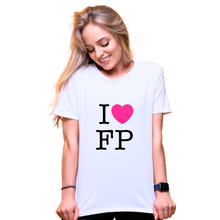 Load image into Gallery viewer, I Heart FP - 10th Anniversary T-Shirt with sponsored names on back of shirt
