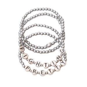 Fighting Pretty Heart Stack Bracelet Set