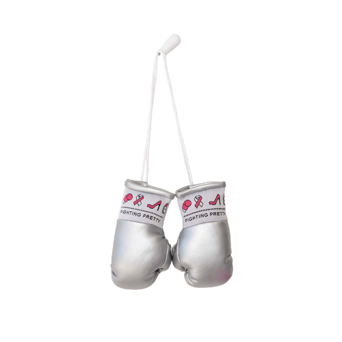 Fighting Pretty Mini Boxing Gloves - Silver