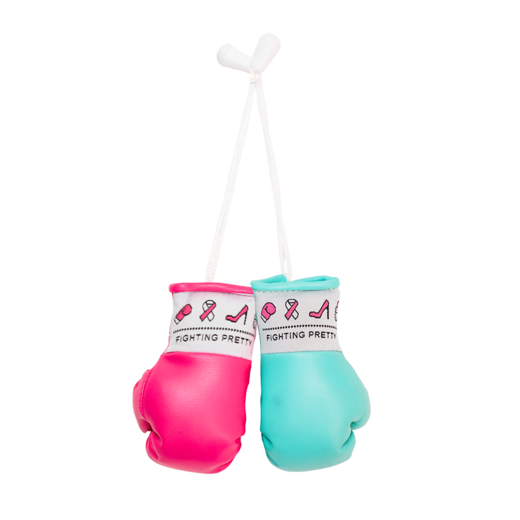 Previvor Fighting Pretty Mini Boxing Gloves (Pink & Teal)