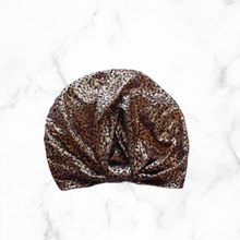 Load image into Gallery viewer, Metallic Turban (Sequin Gold or Silver)
